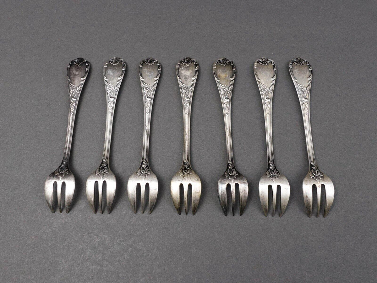 Christofle France Marly Silverplate 5 7/8" Oyster Fork Set Of 7