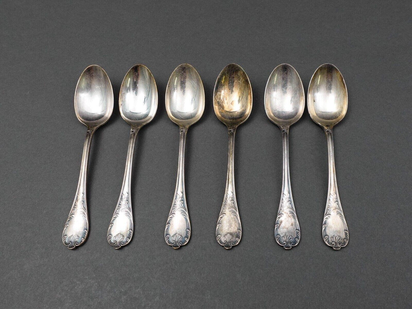 Christofle France Marly Silverplate 5 3/8" 5 O'Clock Coffee Spoon Set Of 6