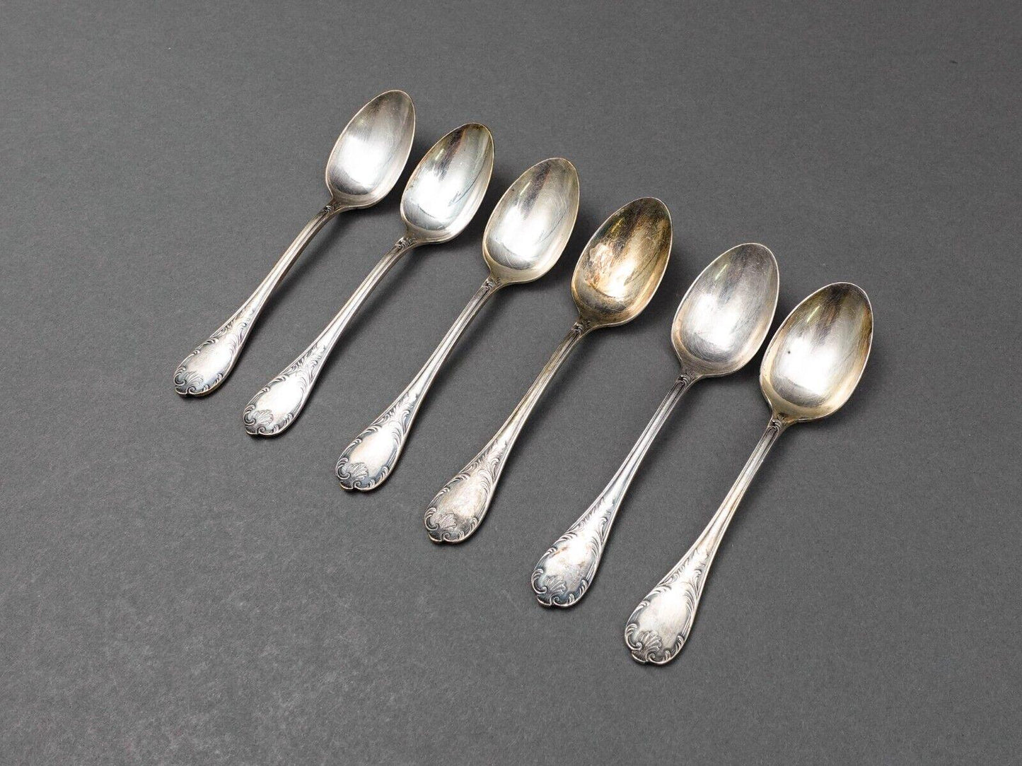 Christofle France Marly Silverplate 5 3/8" 5 O'Clock Coffee Spoon Set Of 6