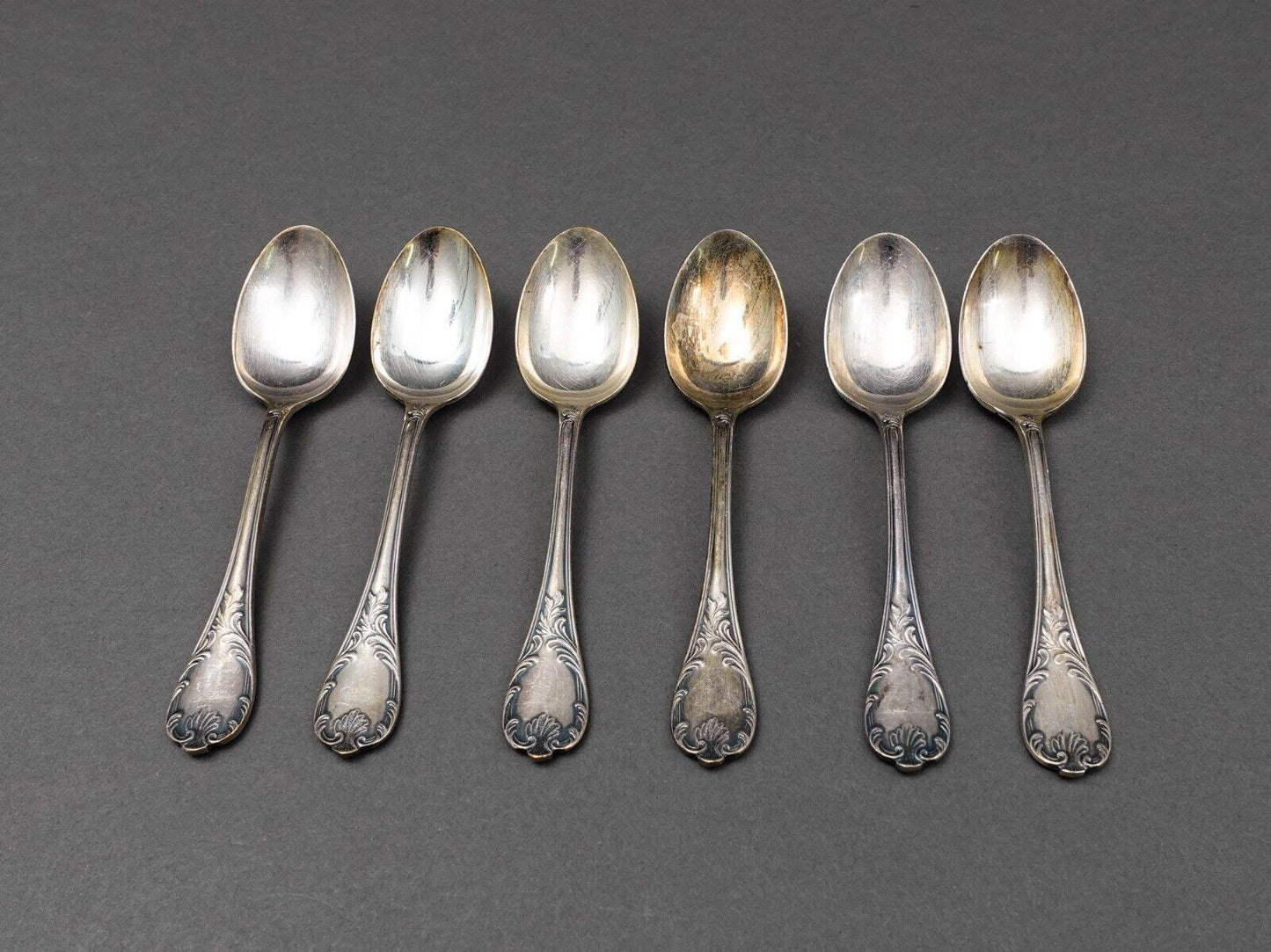 Christofle France Marly Silverplate 5 3/8" 5 O'Clock Coffee Spoon Set Of 6