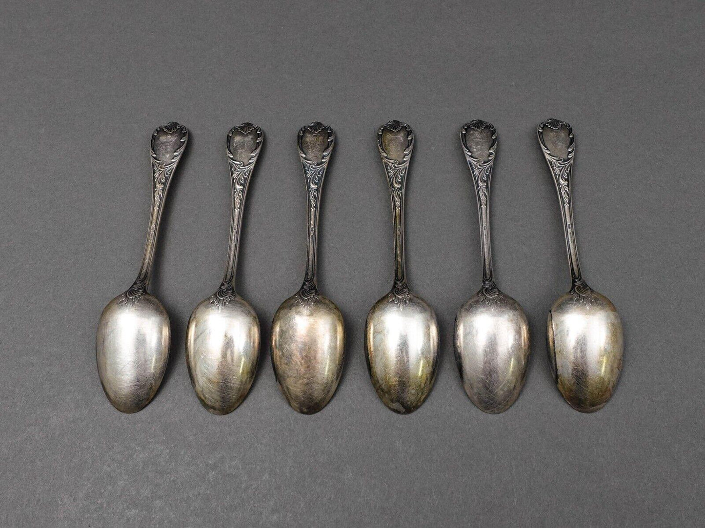 Christofle France Marly Silverplate 5 3/8" 5 O'Clock Coffee Spoon Set Of 6