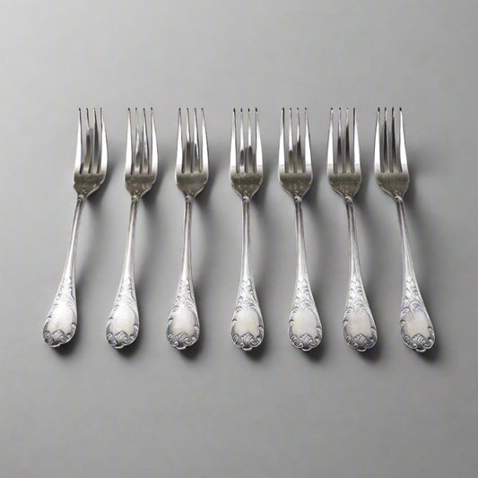 Christofle France Marly Silverplate 7" Fish Fork Set Of 7