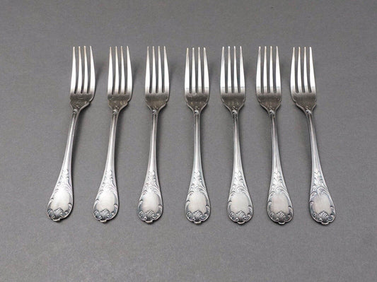 Christofle France Marly Silverplate 7" Fish Fork Set Of 7