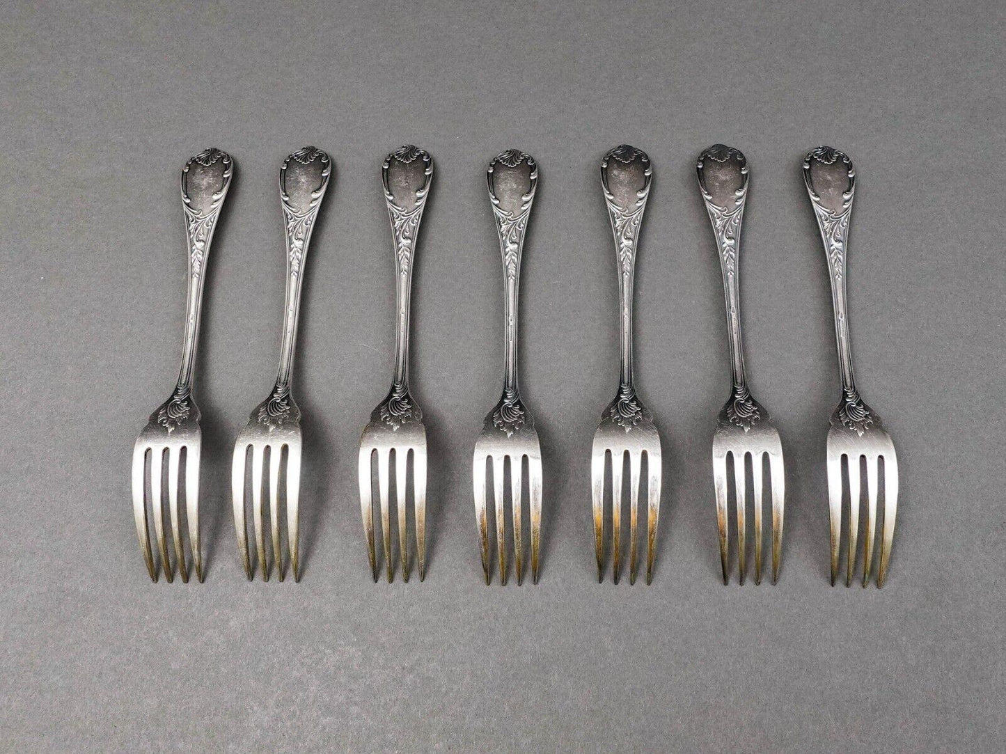 Christofle France Marly Silverplate 7" Fish Fork Set Of 7