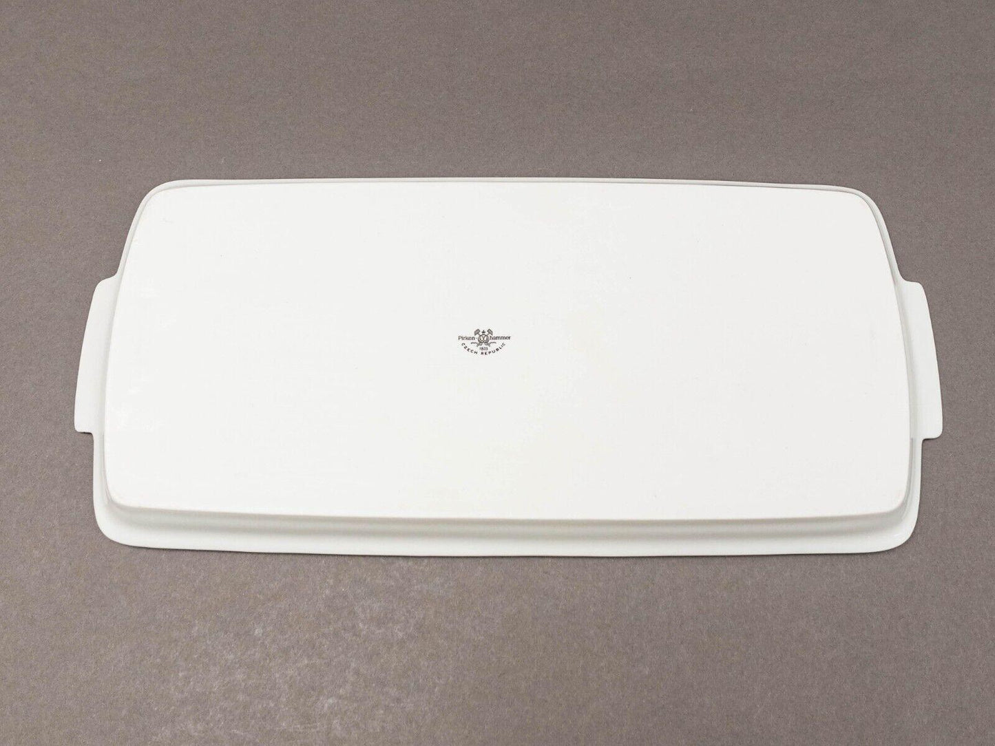 Pirken Hammer Czechoslovakia Red & Gold Porcelain Serving Platter Tray