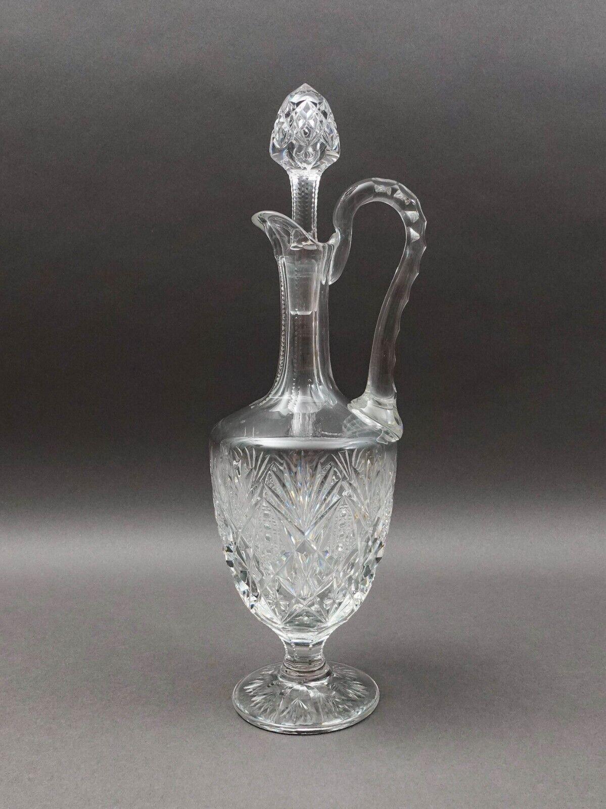 St. Louis France Florence Pineapple Cut Crystal Wine Decanter With Stopper 15.5"