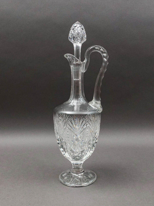 St. Louis France Florence Pineapple Cut Crystal Wine Decanter With Stopper 15.5"