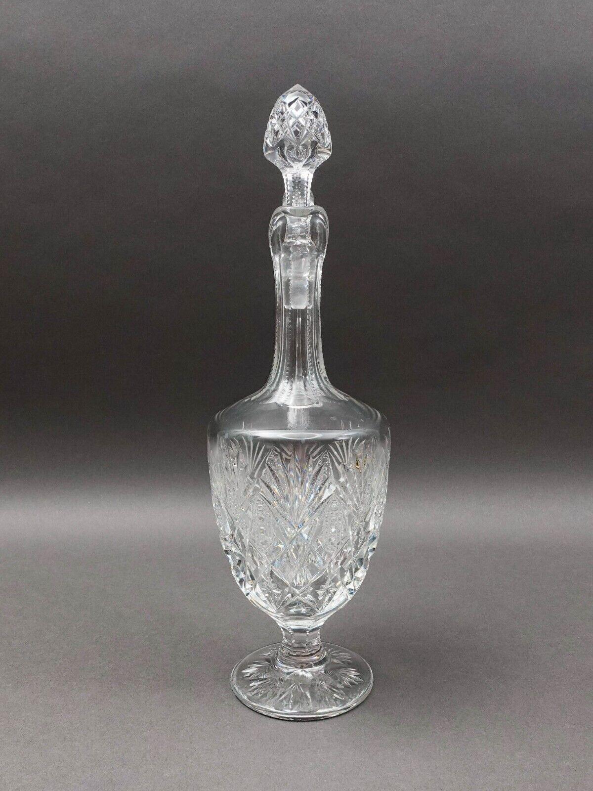 St. Louis France Florence Pineapple Cut Crystal Wine Decanter With Stopper 15.5"