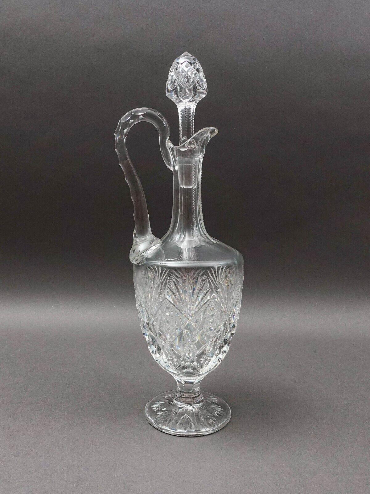St. Louis France Florence Pineapple Cut Crystal Wine Decanter With Stopper 15.5"