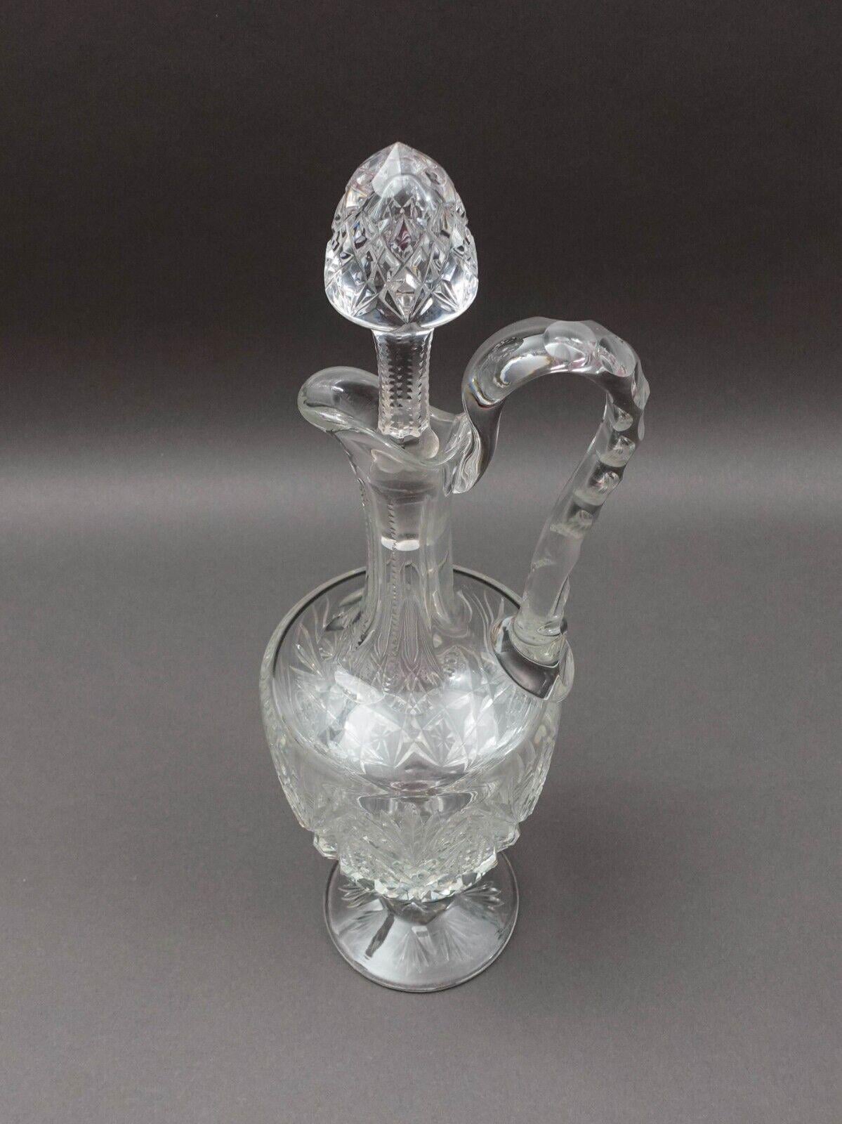 St. Louis France Florence Pineapple Cut Crystal Wine Decanter With Stopper 15.5"