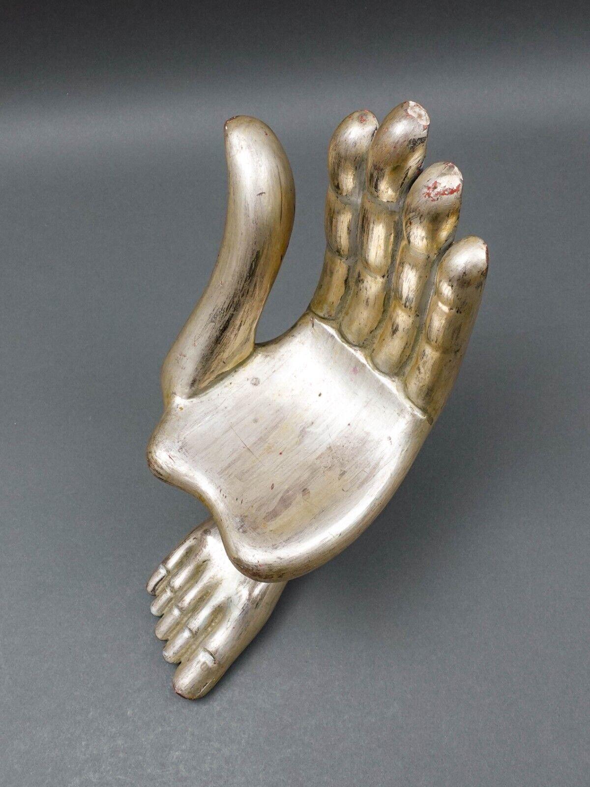 Pedro Friedeberg Signed Mexican Silver Wood Hand Foot Chair Sculpture 12"
