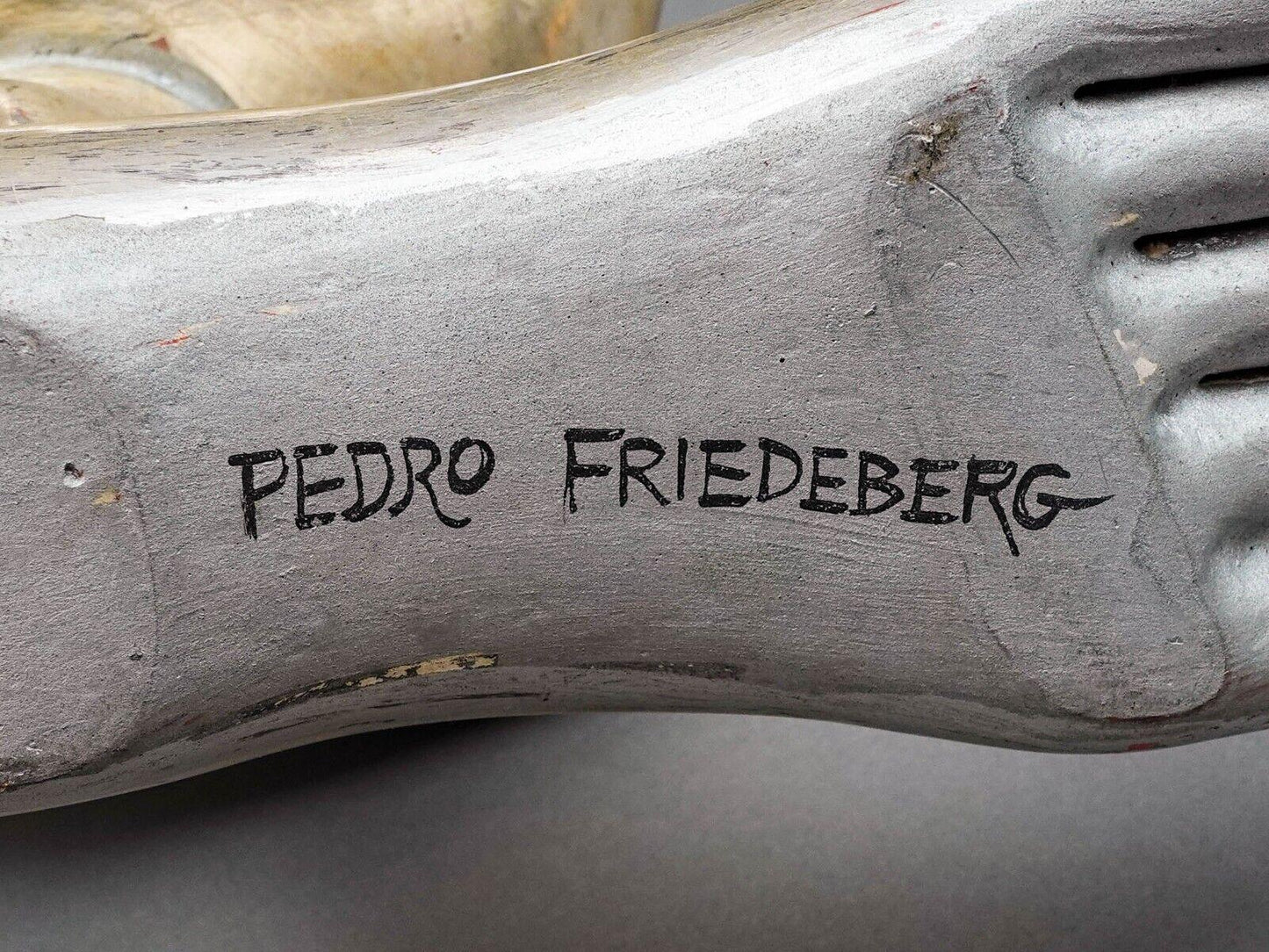 Pedro Friedeberg Signed Mexican Silver Wood Hand Foot Chair Sculpture 12"