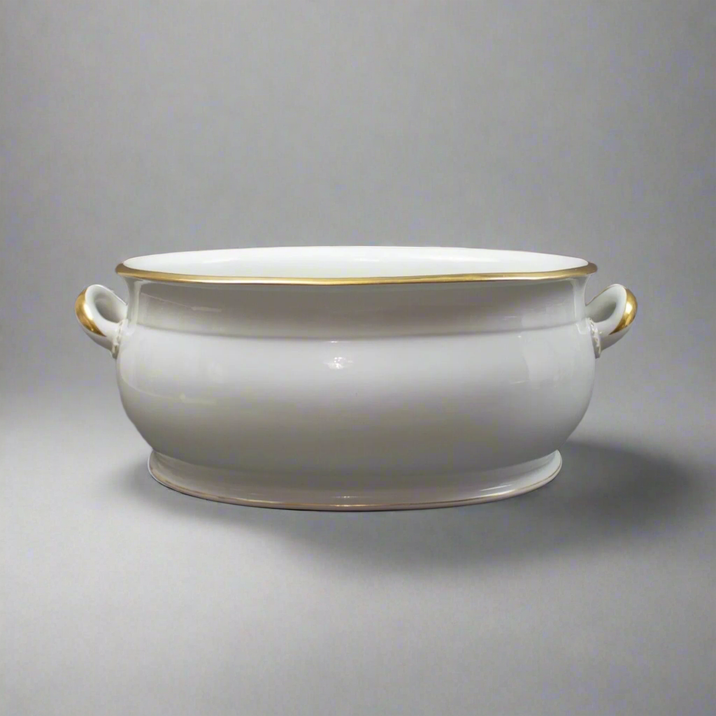 KPM Antique Large Porcelain Gold Gilt Foot Bath Wash Bowl Basin Rare