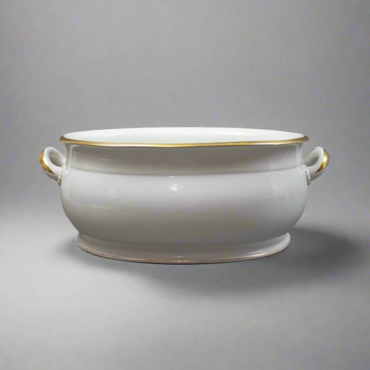 KPM Antique Large Porcelain Gold Gilt Foot Bath Wash Bowl Basin Rare