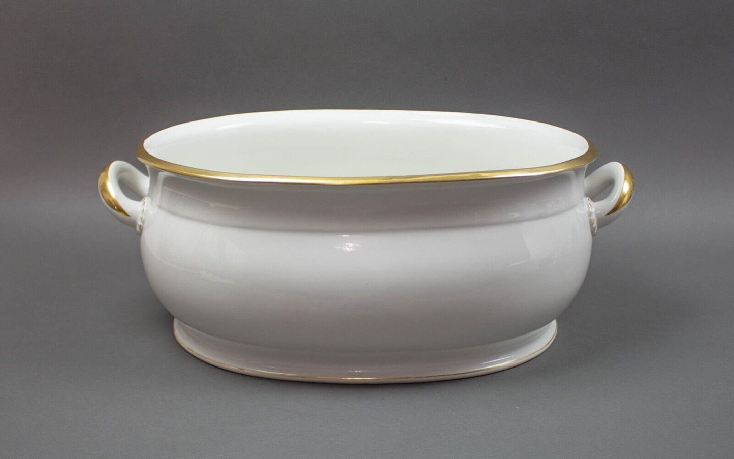 KPM Antique Large Porcelain Gold Gilt Foot Bath Wash Bowl Basin Rare