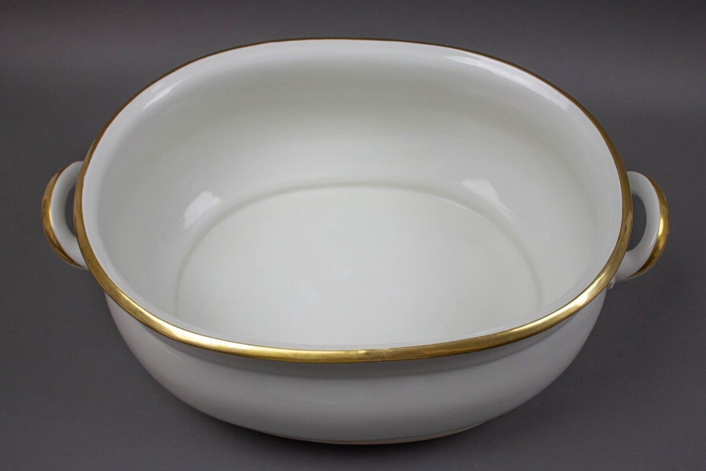 KPM Antique Large Porcelain Gold Gilt Foot Bath Wash Bowl Basin Rare