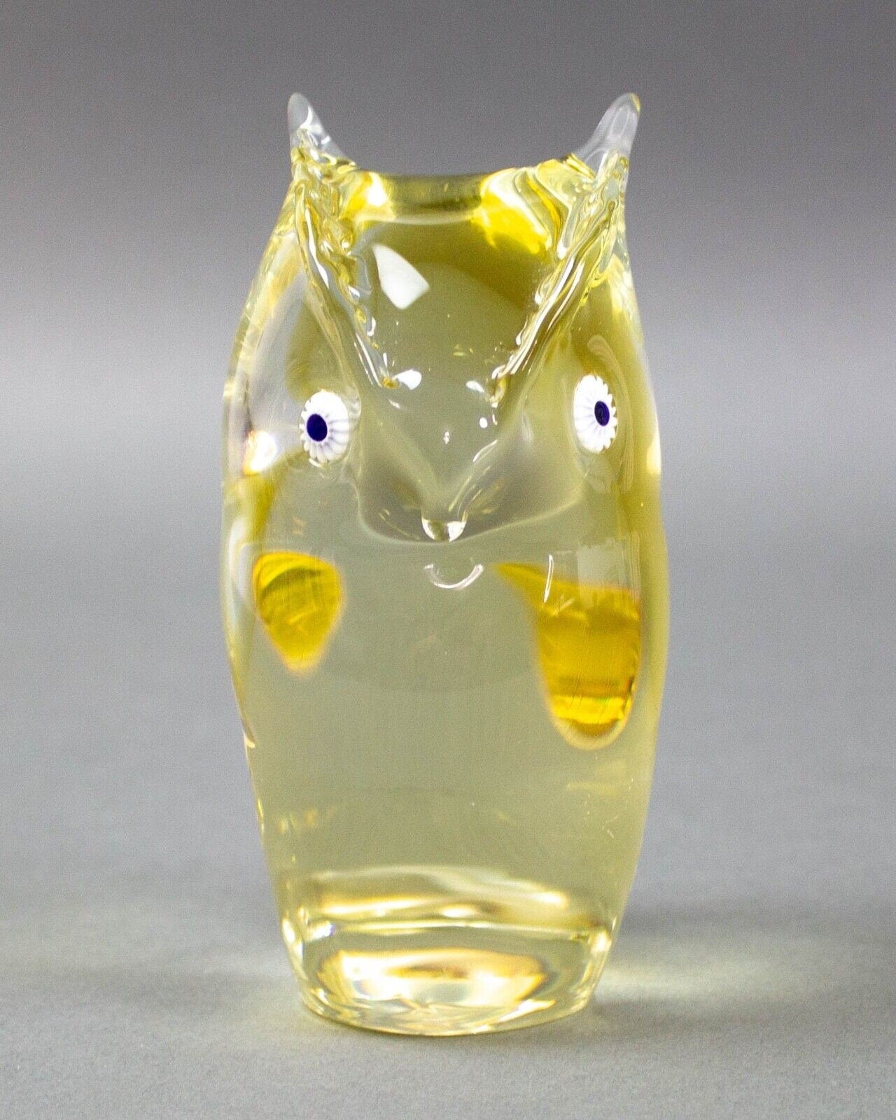 Luigi Onesto For Oggetti Italian Murano Sommerso Owl Art Glass Rare