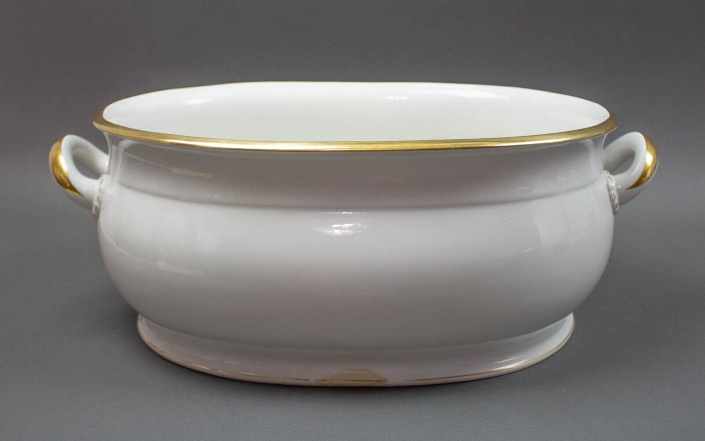 KPM Antique Large Porcelain Gold Gilt Foot Bath Wash Bowl Basin Rare