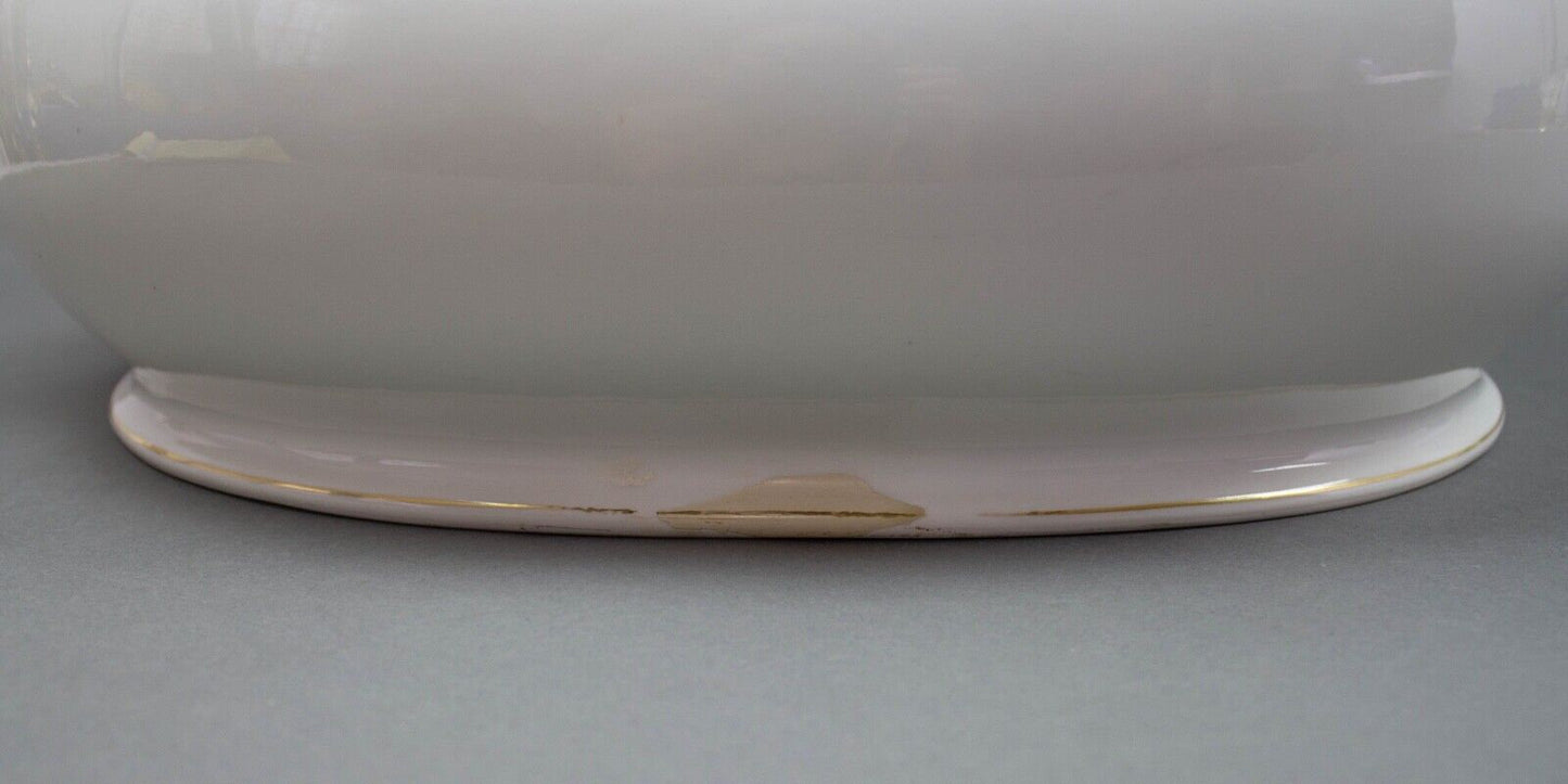 KPM Antique Large Porcelain Gold Gilt Foot Bath Wash Bowl Basin Rare