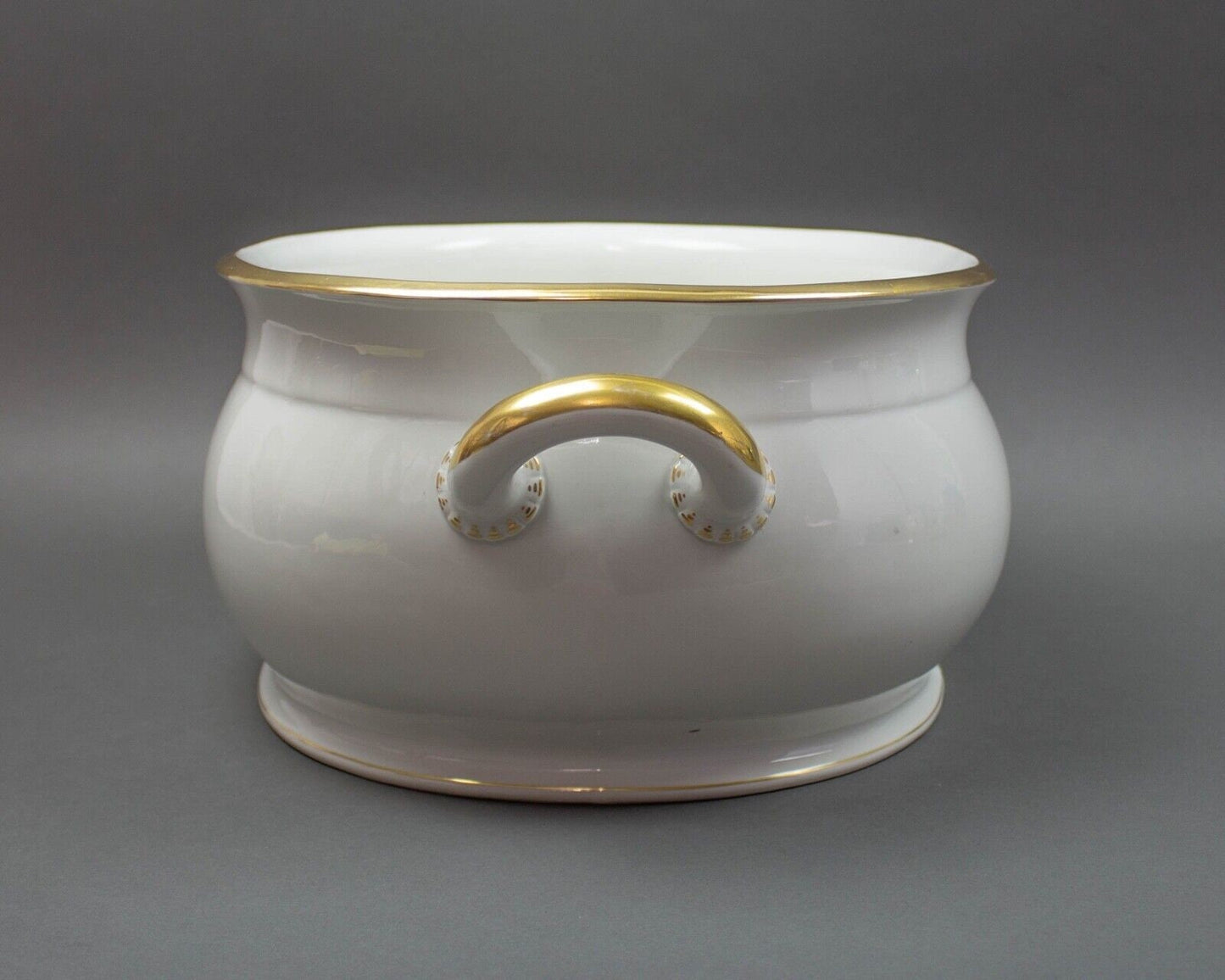 KPM Antique Large Porcelain Gold Gilt Foot Bath Wash Bowl Basin Rare