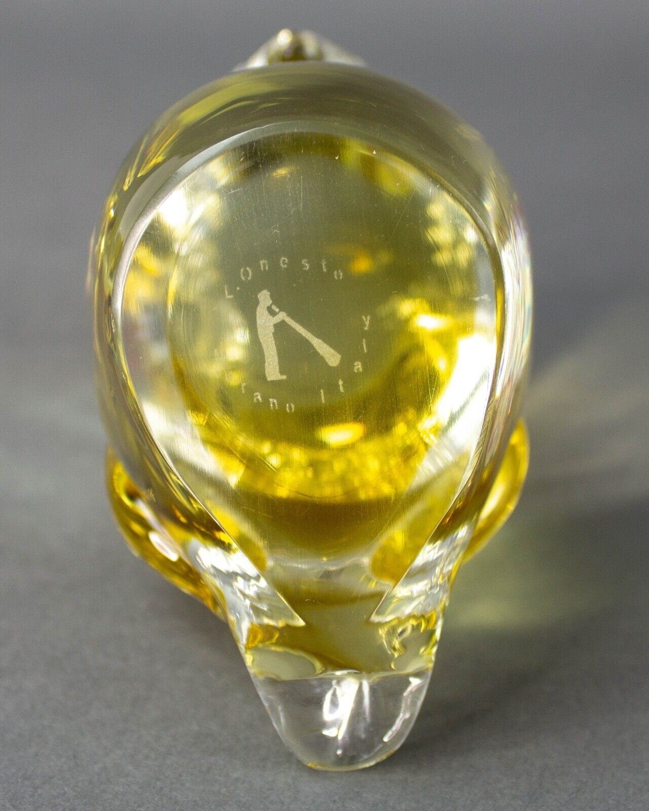 Luigi Onesto For Oggetti Italian Murano Sommerso Owl Art Glass Rare