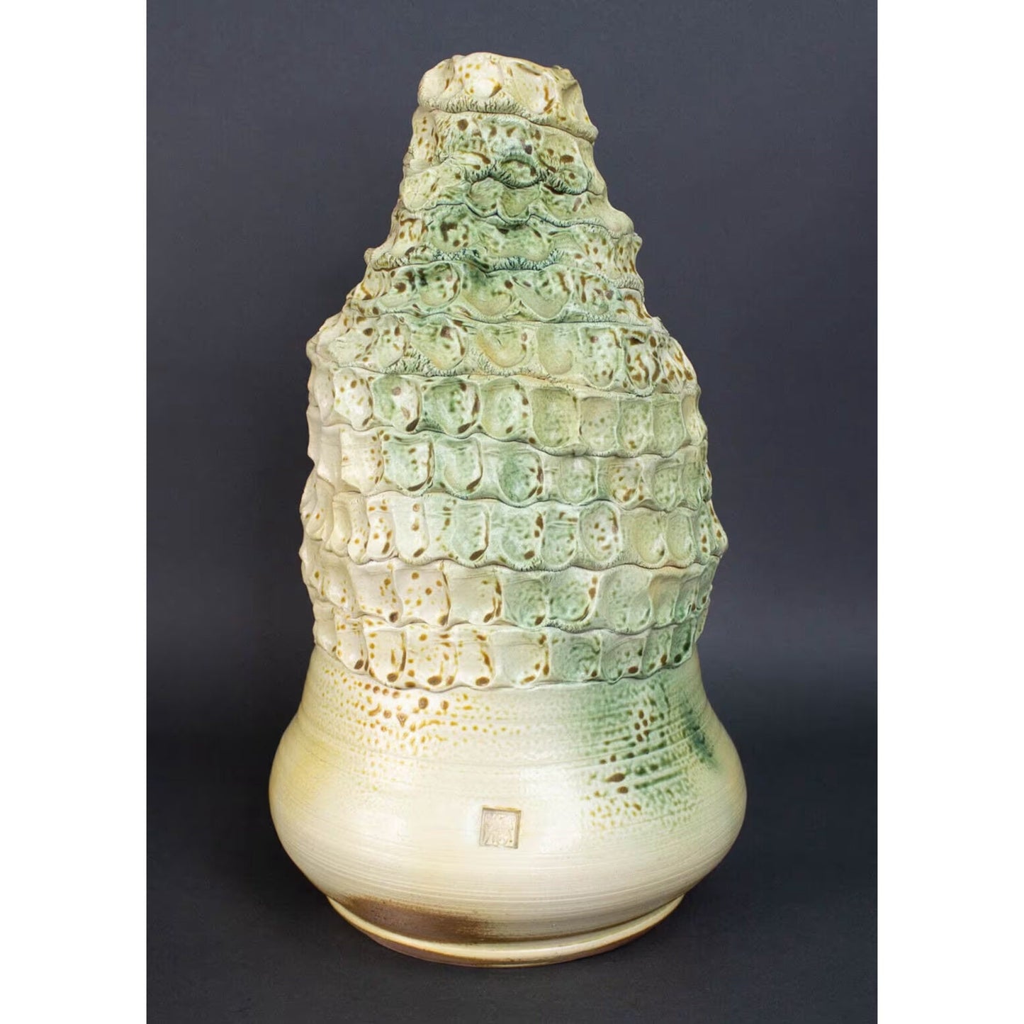 Monumental Abstract Art Studio Pottery Vase Japanese Artist Signed