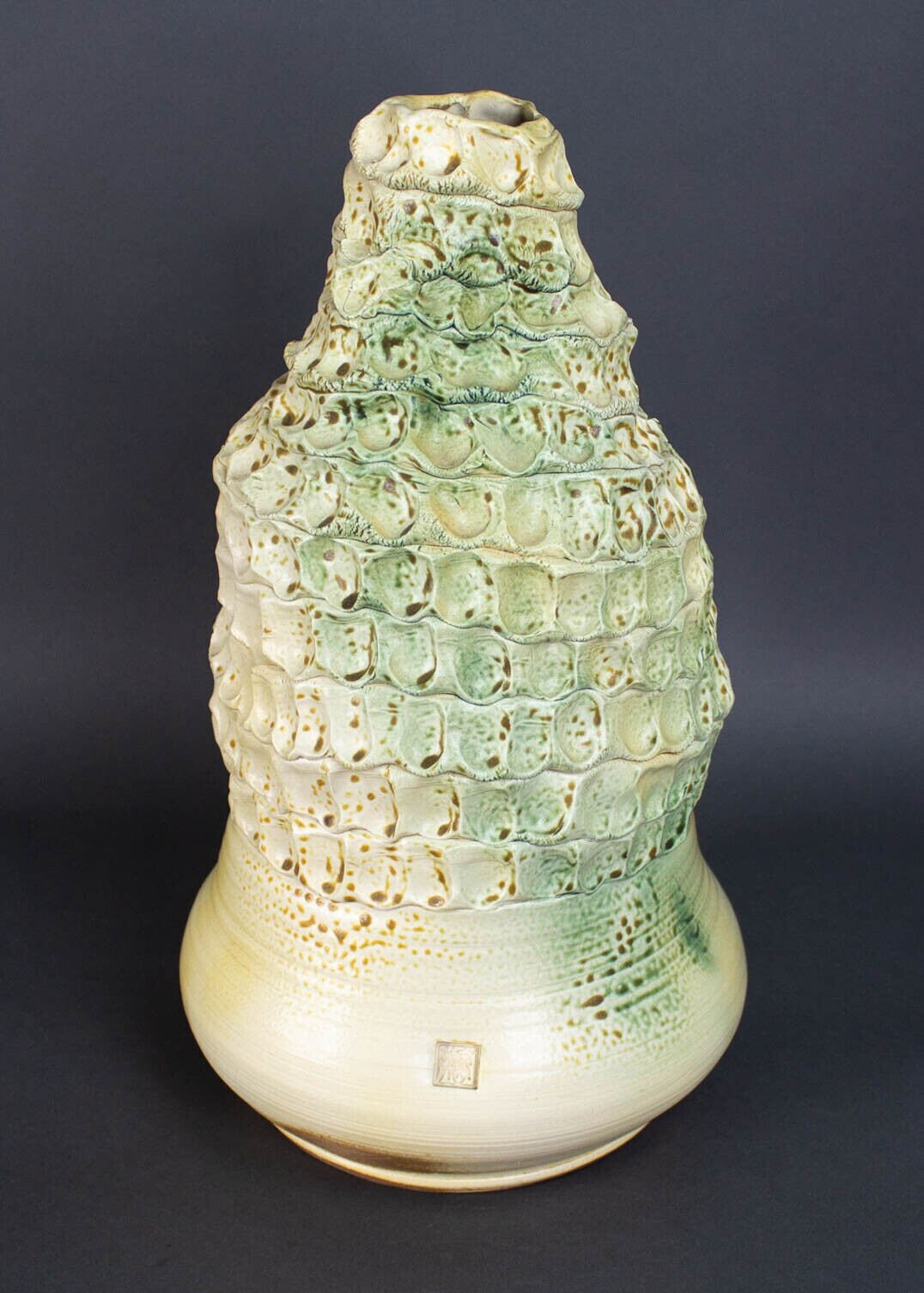 Monumental Abstract Art Studio Pottery Vase Japanese Artist Signed