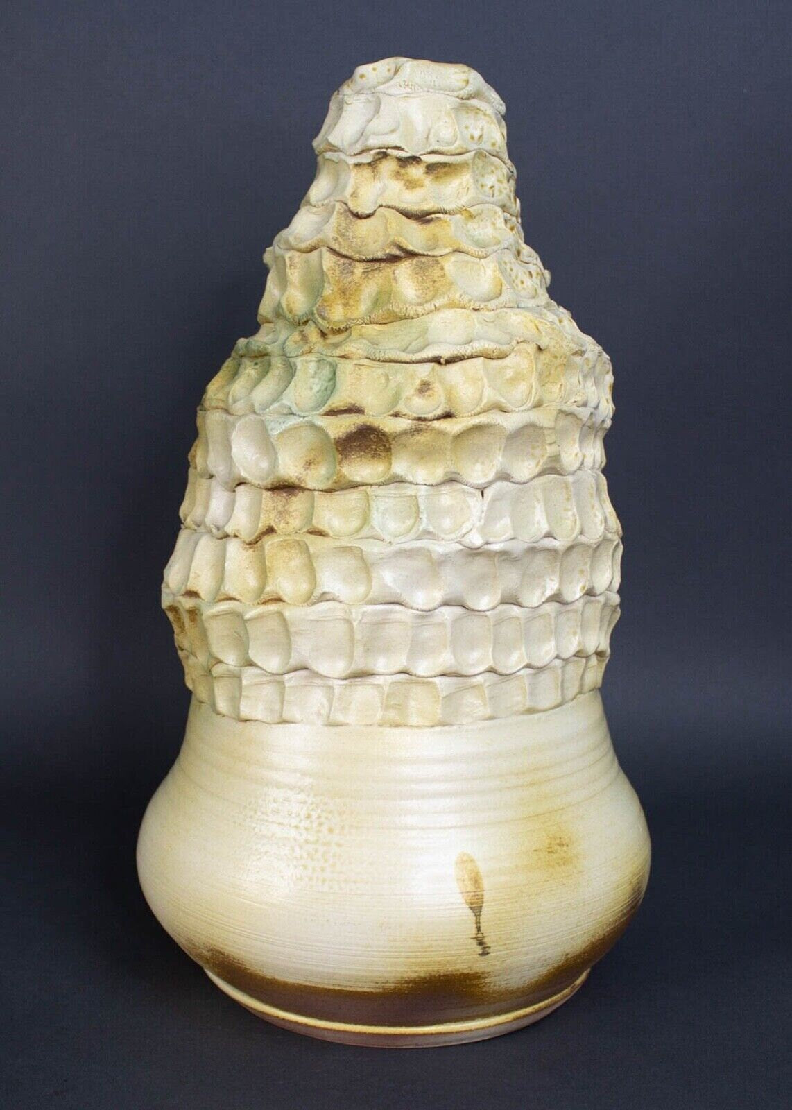 Monumental Abstract Art Studio Pottery Vase Japanese Artist Signed