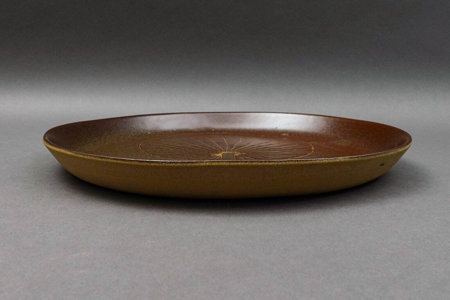 Jane Gordon Martz Marshall Studios MCM Mushroom Art Pottery Plate Tray 12 7/8"