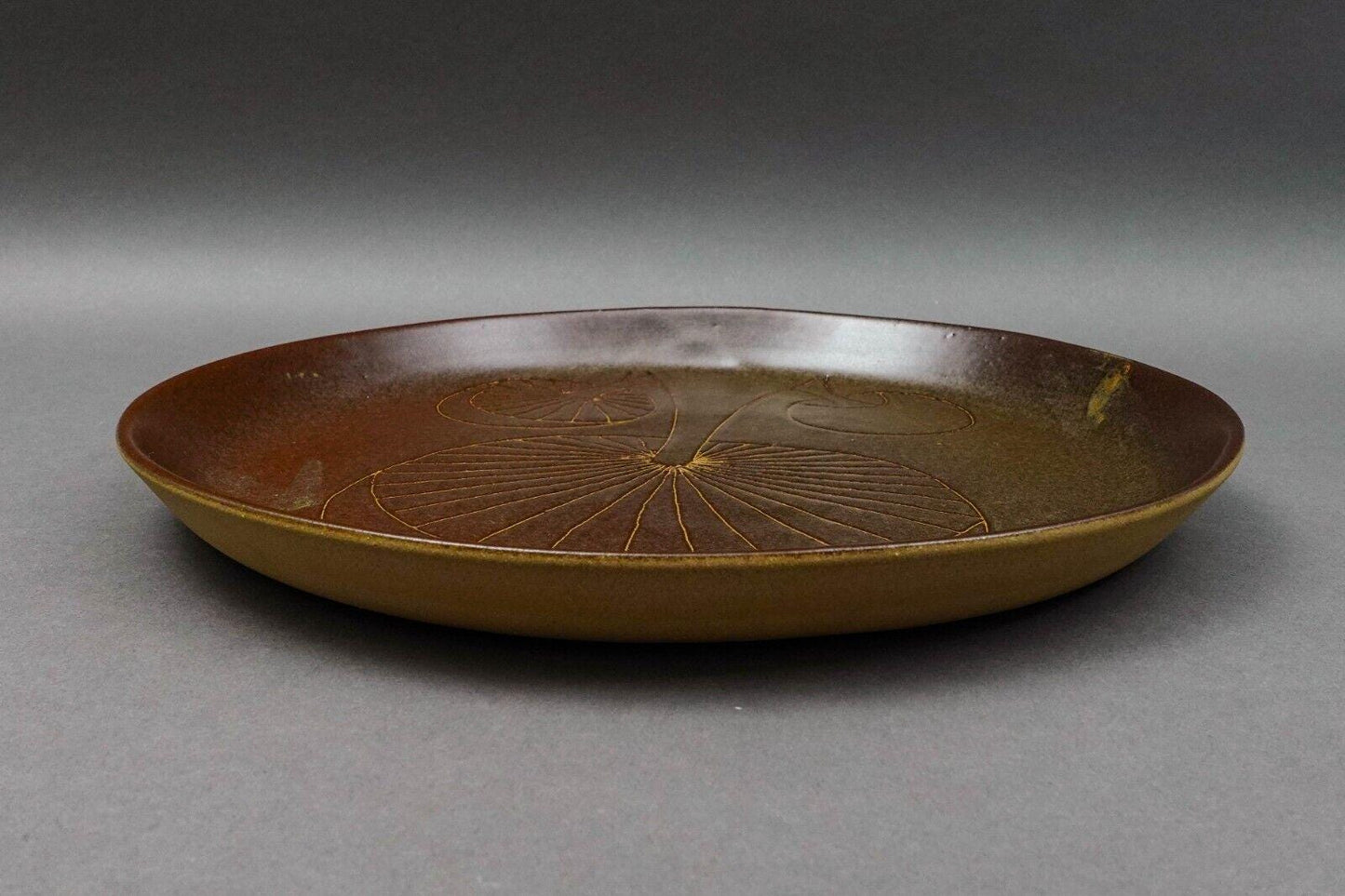 Jane Gordon Martz Marshall Studios MCM Mushroom Art Pottery Plate Tray 12 7/8"