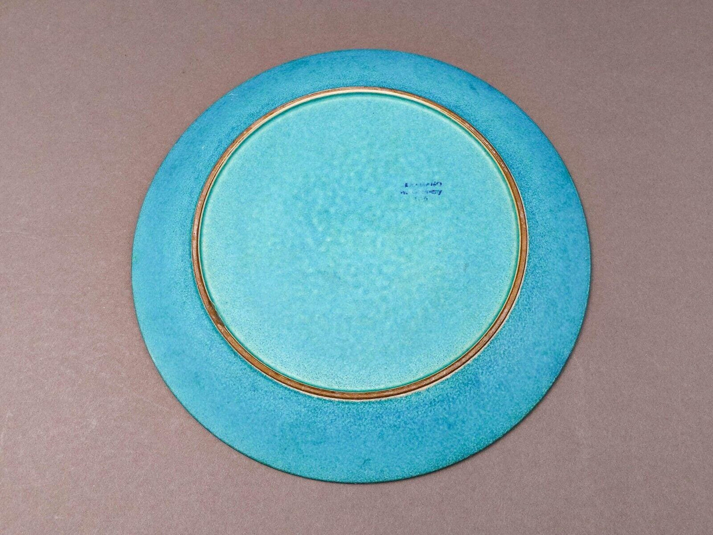 Ceramano West Germany Vintage MCM Argus Blue Pottery 10 1/8" Dinner Plate Set 3