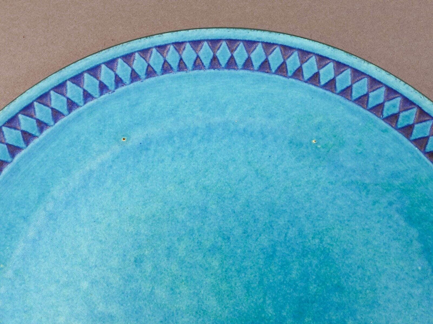 Ceramano West Germany Vintage MCM Argus Blue Pottery 10 1/8" Dinner Plate Set 3