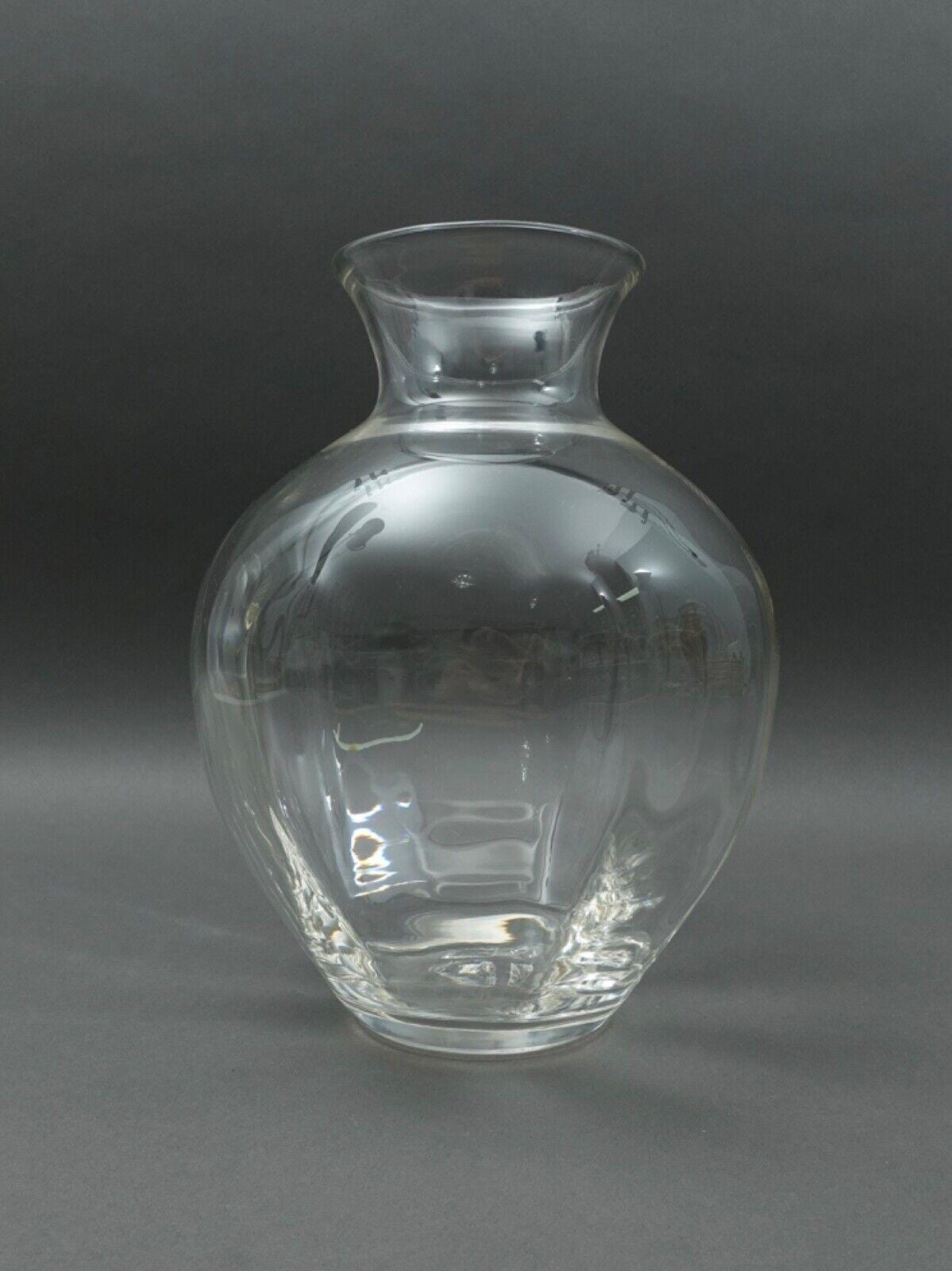 Simon Pearce Shelburne Large Hand Blown Optic Art Glass Vase 11 1/4"