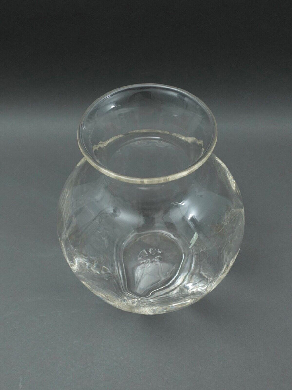 Simon Pearce Shelburne Large Hand Blown Optic Art Glass Vase 11 1/4"