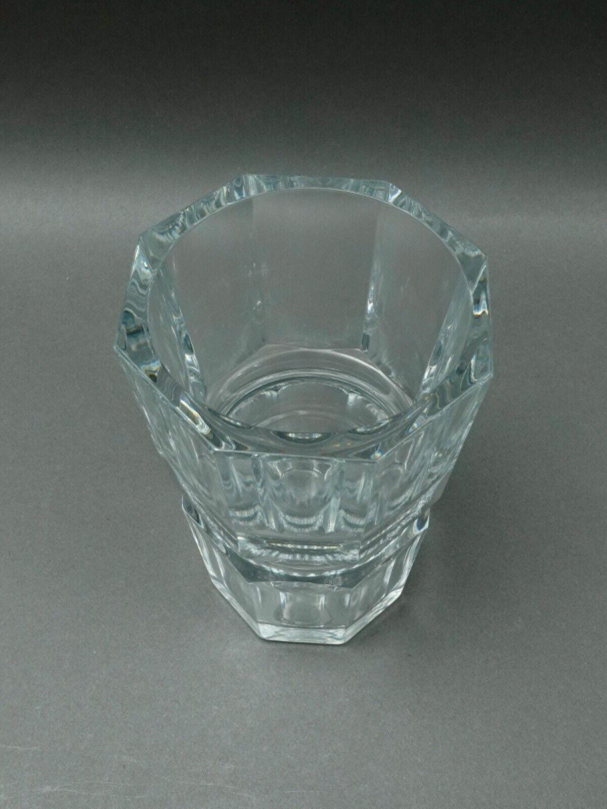 Baccarat Crystal France Signed Edith Heavy Glass Flower Vase 7 7/8" (Read)