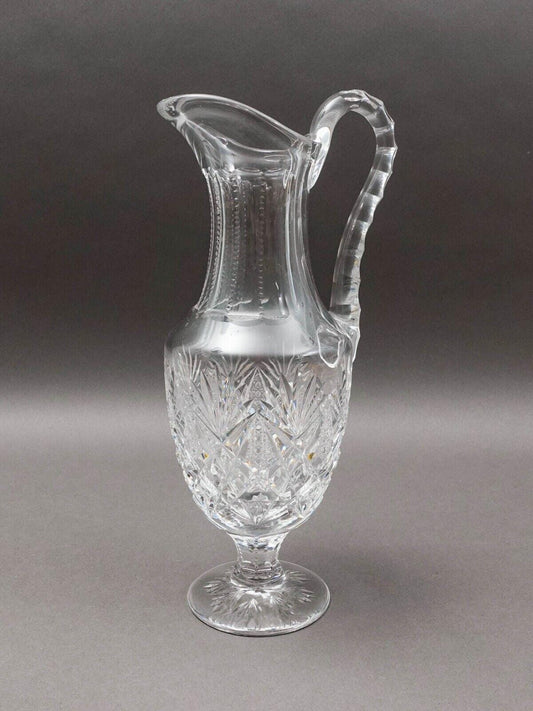 St. Louis France Florence Cut Crystal Water Jug Pitcher Beverage Holder 13 1/4"