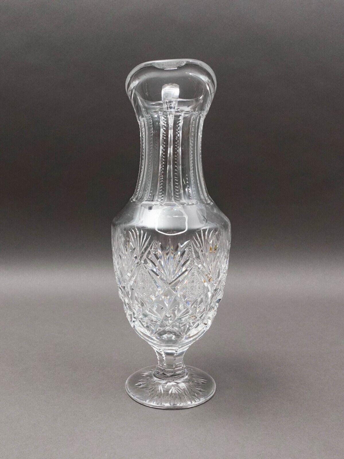 St. Louis France Florence Cut Crystal Water Jug Pitcher Beverage Holder 13 1/4"