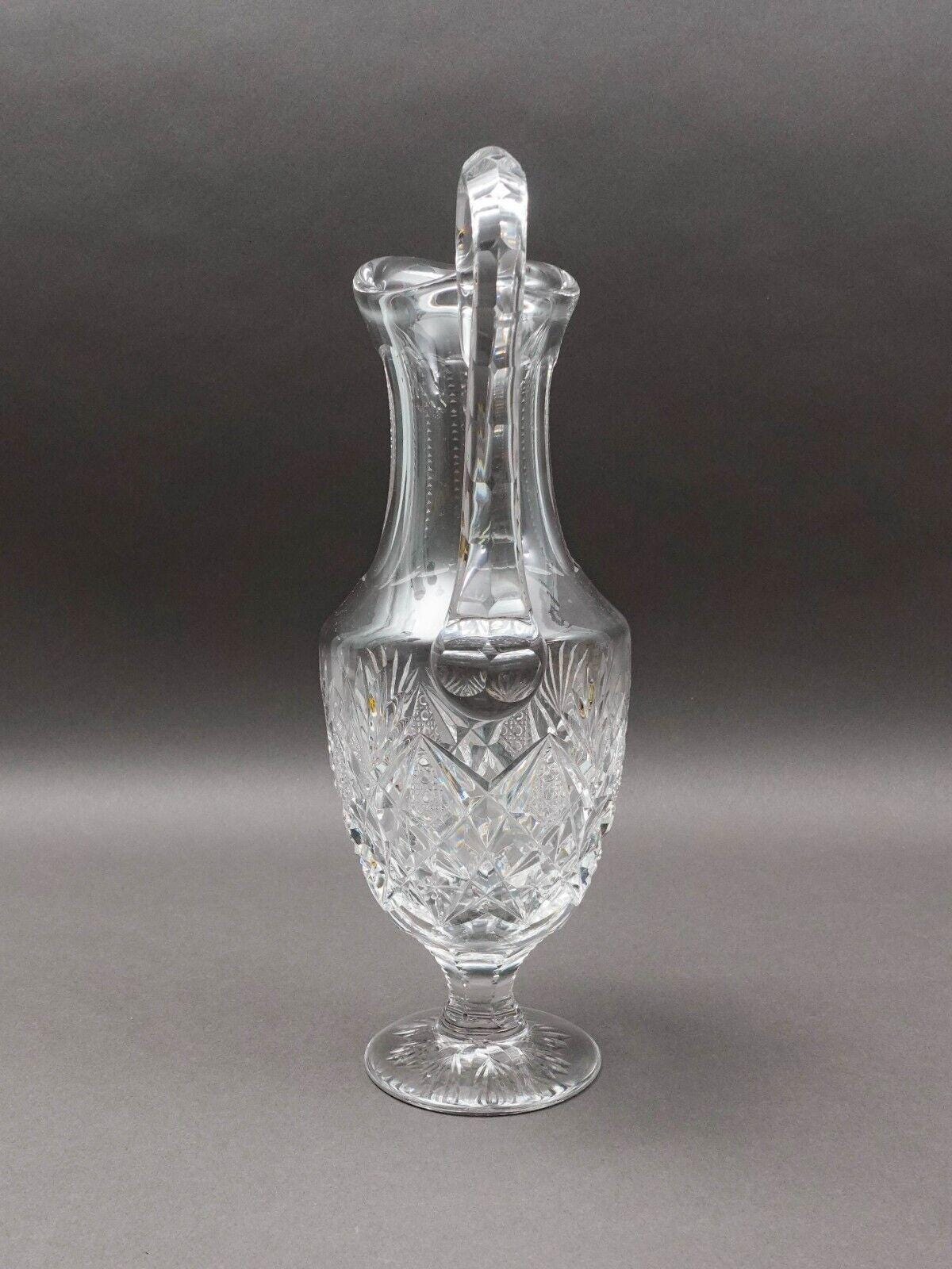 St. Louis France Florence Cut Crystal Water Jug Pitcher Beverage Holder 13 1/4"