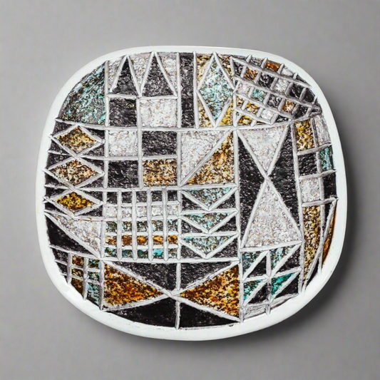 Ingrid Atterberg Upsala Ekeby Sweden MCM Studio Pottery Geometric Plate Tray