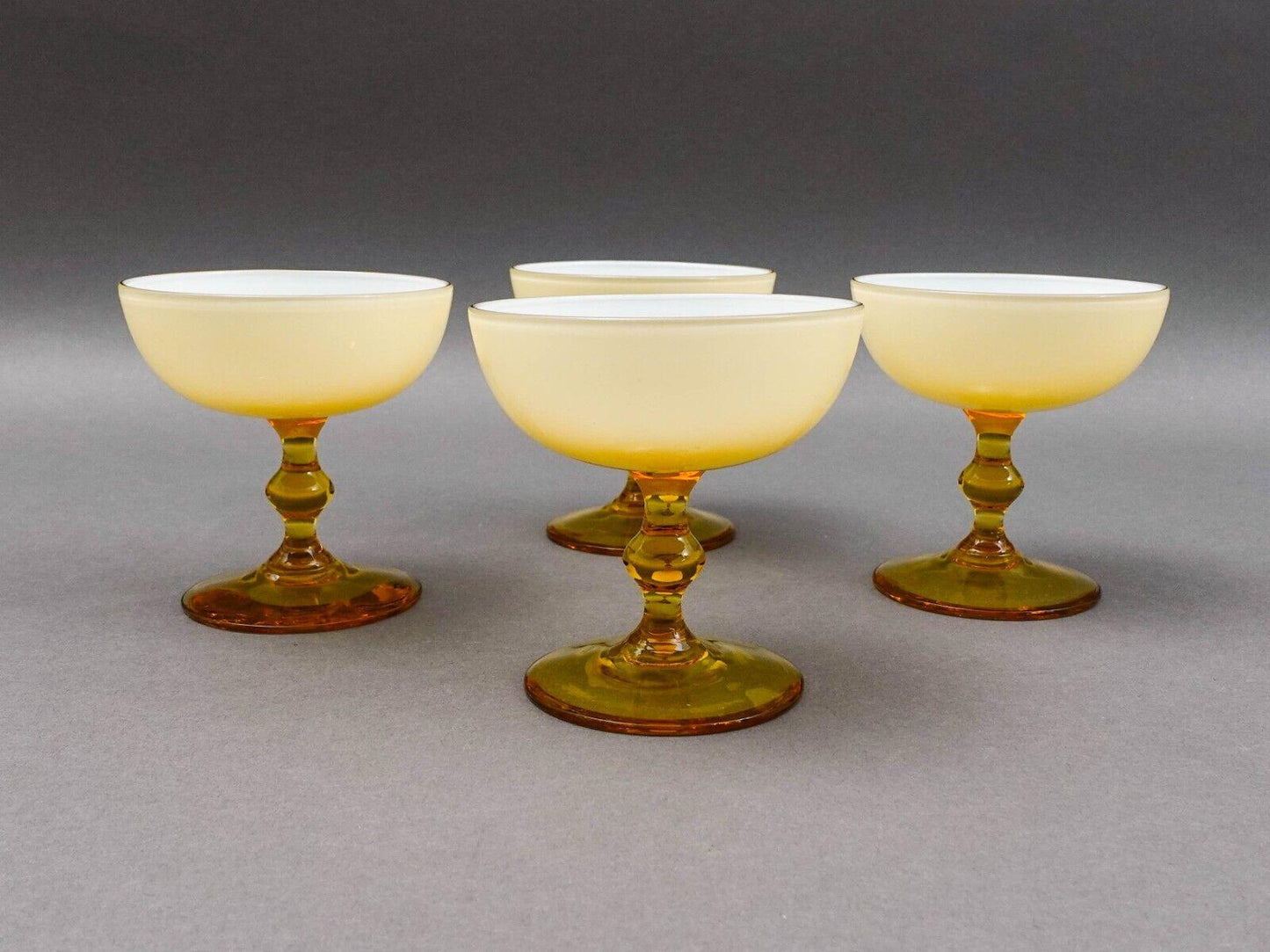 Carlo Moretti Italy Vintage MCM Amber Champagne Coupe Cocktail Glasses Set Of 4