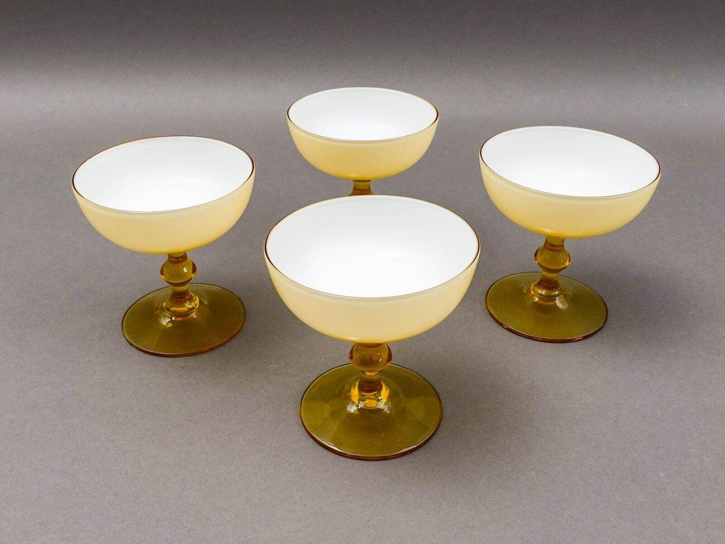 Carlo Moretti Italy Vintage MCM Amber Champagne Coupe Cocktail Glasses Set Of 4