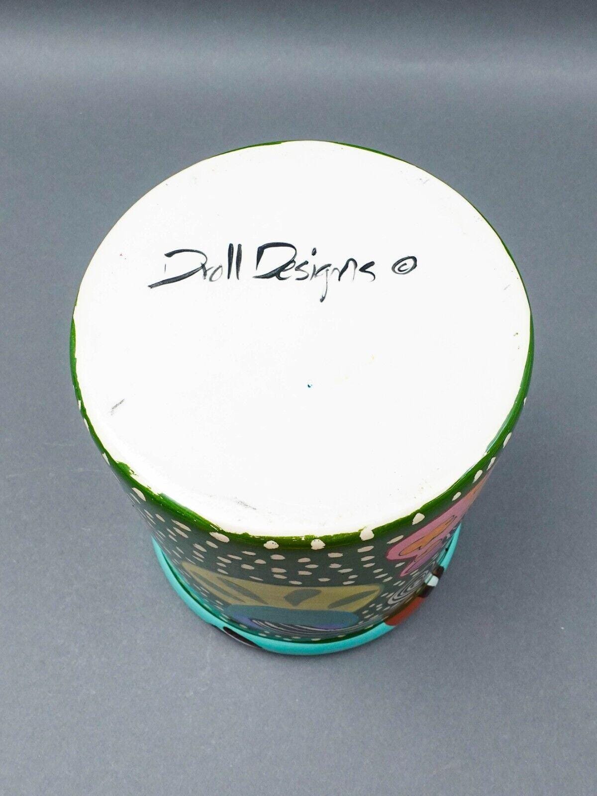 Droll Designs Large Oreo's Cups Saucers Ceramic Lidded Cookie Jar Canister 10.5"
