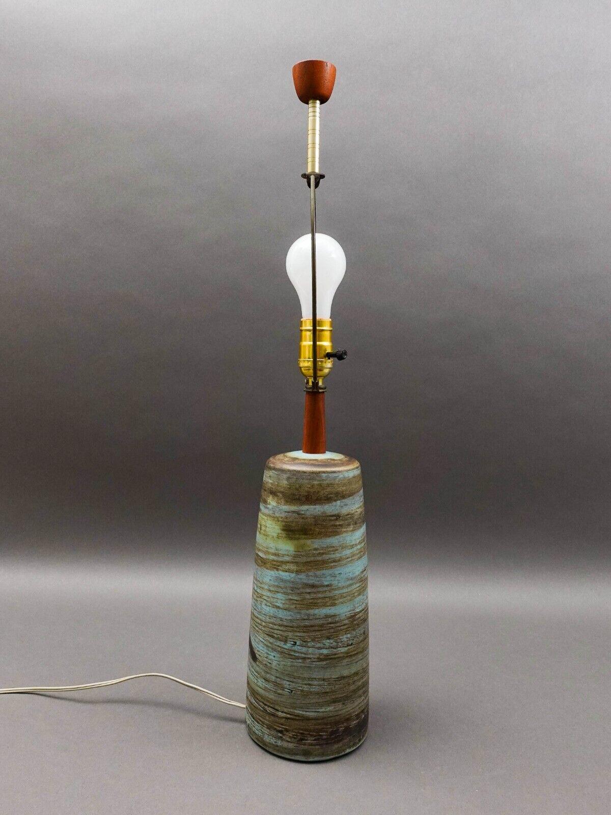 Jane Gordon Martz Signed Marshall Studios Vintage MCM Ceramic Pottery Table Lamp