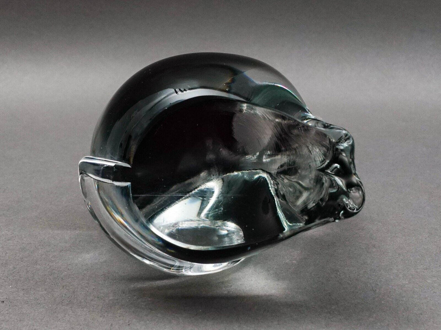 V Nason Murano Italy Sommerso SmokeArt Glass Seated Cat Figurine Sculpture 9"