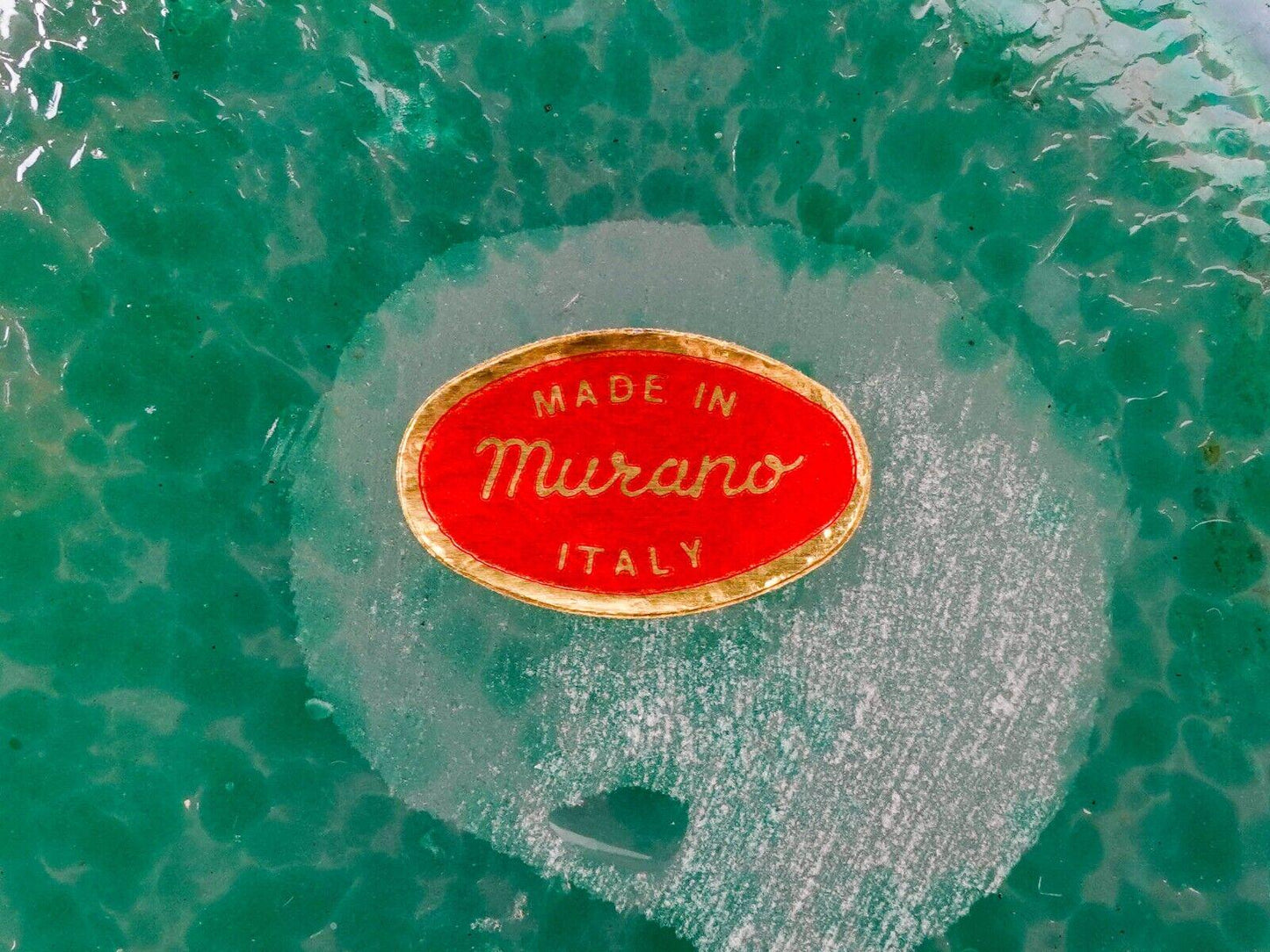 Murano Italy Vintage Mid Century Iridescent Scavo Amphora Art Glass Vase