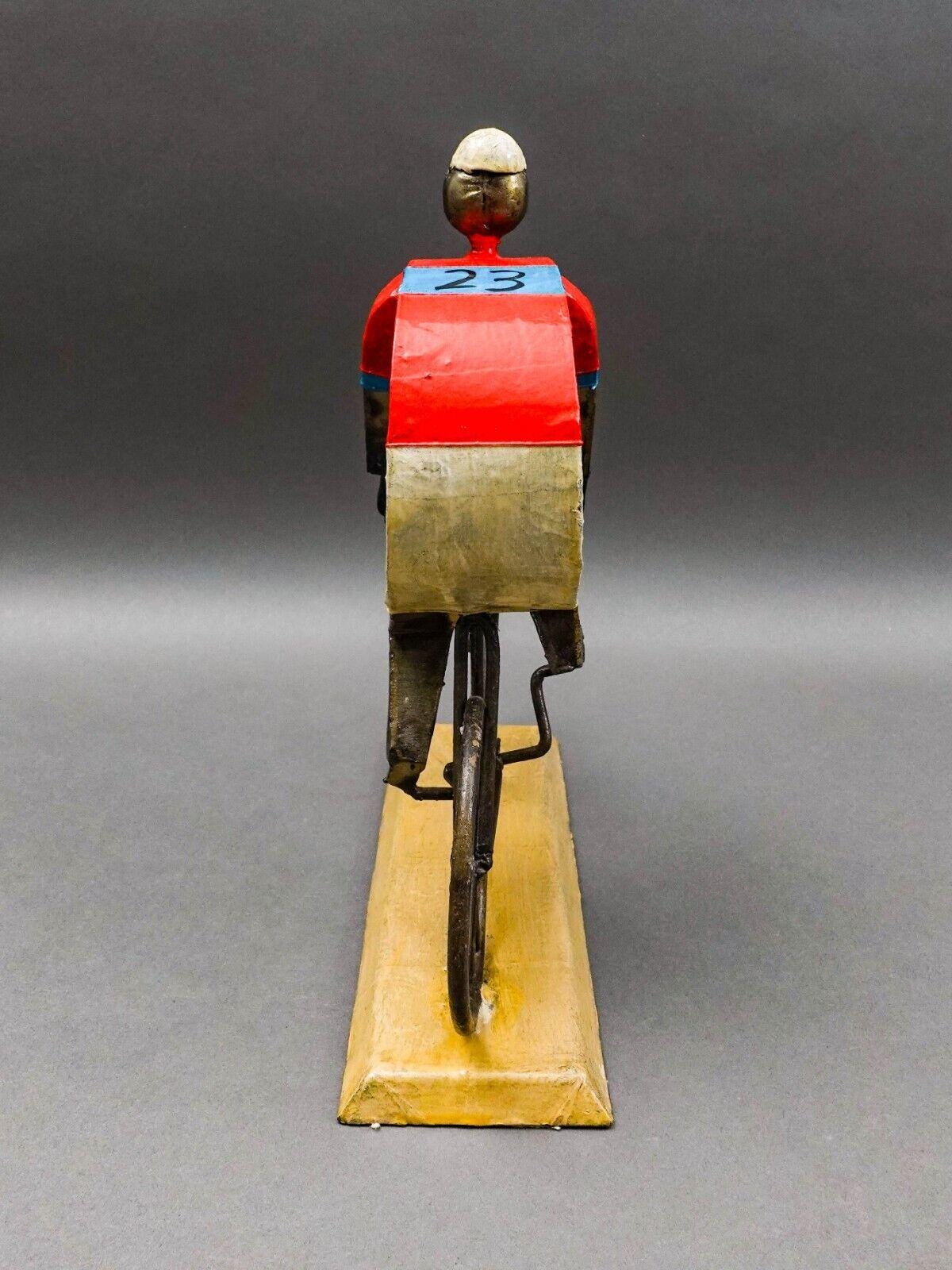 Manuel Felguerez Mexican Large Cyclist Bicycle Rider Metal Art Sculpture 12 3/4"