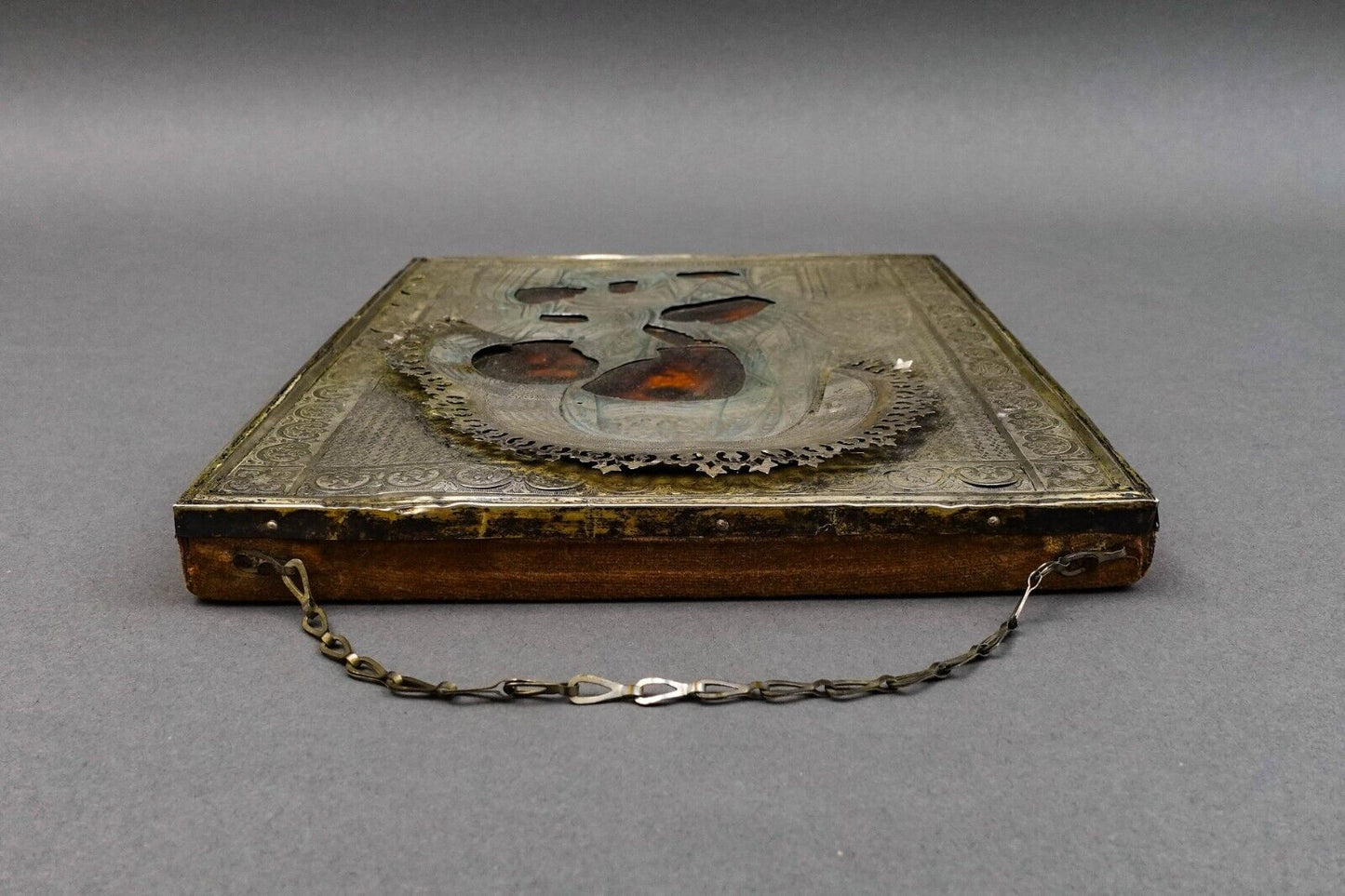 Antique 1893 Russian Icon Kazan Mother Of God Painting 84 Silver Frame (Read)