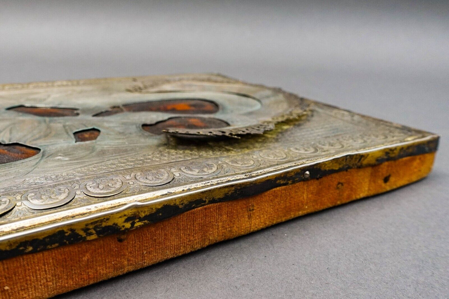 Antique 1893 Russian Icon Kazan Mother Of God Painting 84 Silver Frame (Read)