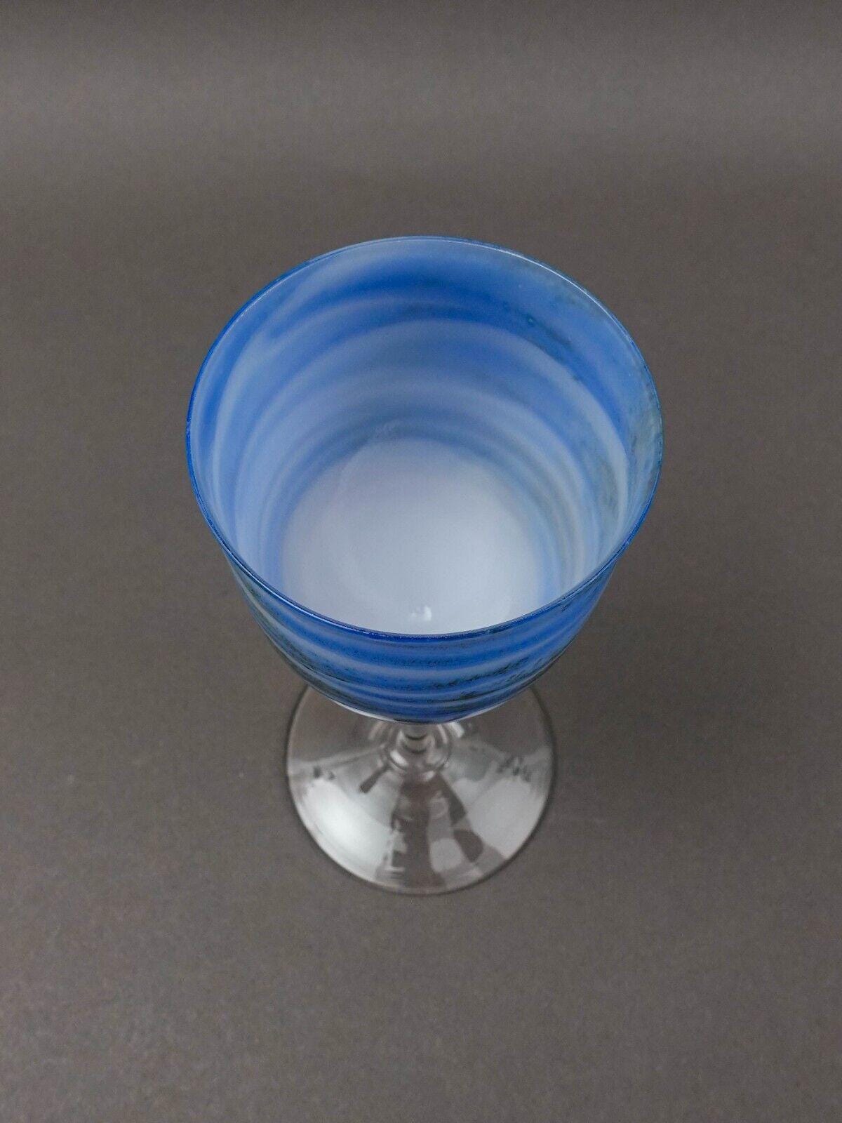 Steven Maslach Signed 1978 Volcano Ash Hand Blown 7 5/8" Wine Glass Goblet