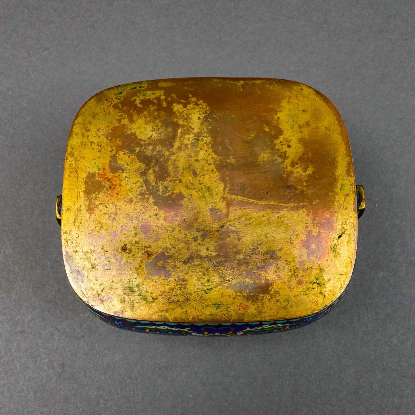 Chinese Cloisonne  Enameled  Lotus Design Hand Warmer